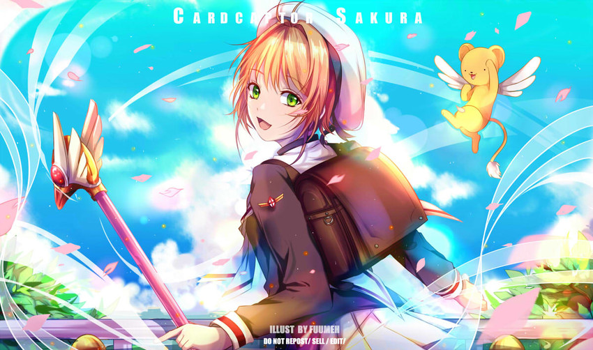 kinomoto sakura and kero (cardcaptor sakura) drawn by fuumeh