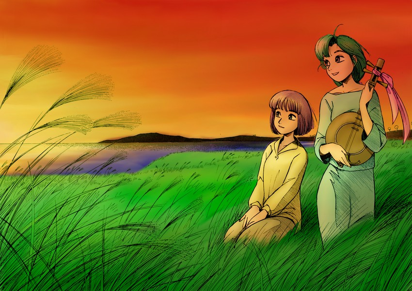 hatsuseno alpha and takatsu kokone (yokohama kaidashi kikou) drawn by ashinano_hitoshi and nert
