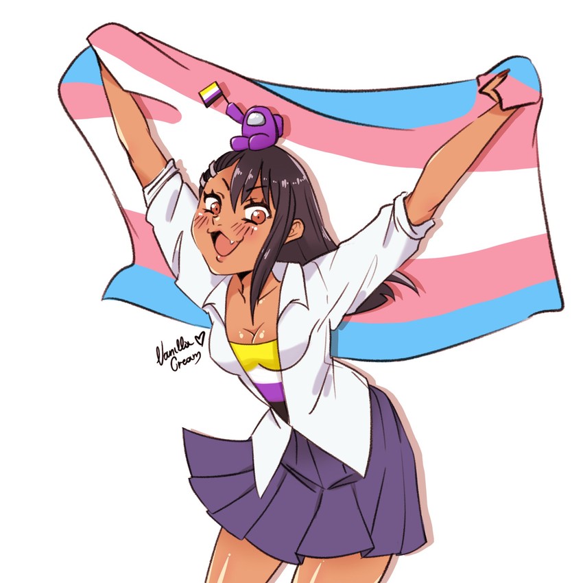 nagatoro hayase, crewmate, purple, and mini crewmate (ijiranaide nagatoro-san and 1 more) drawn by vanilla_cream_(artist)