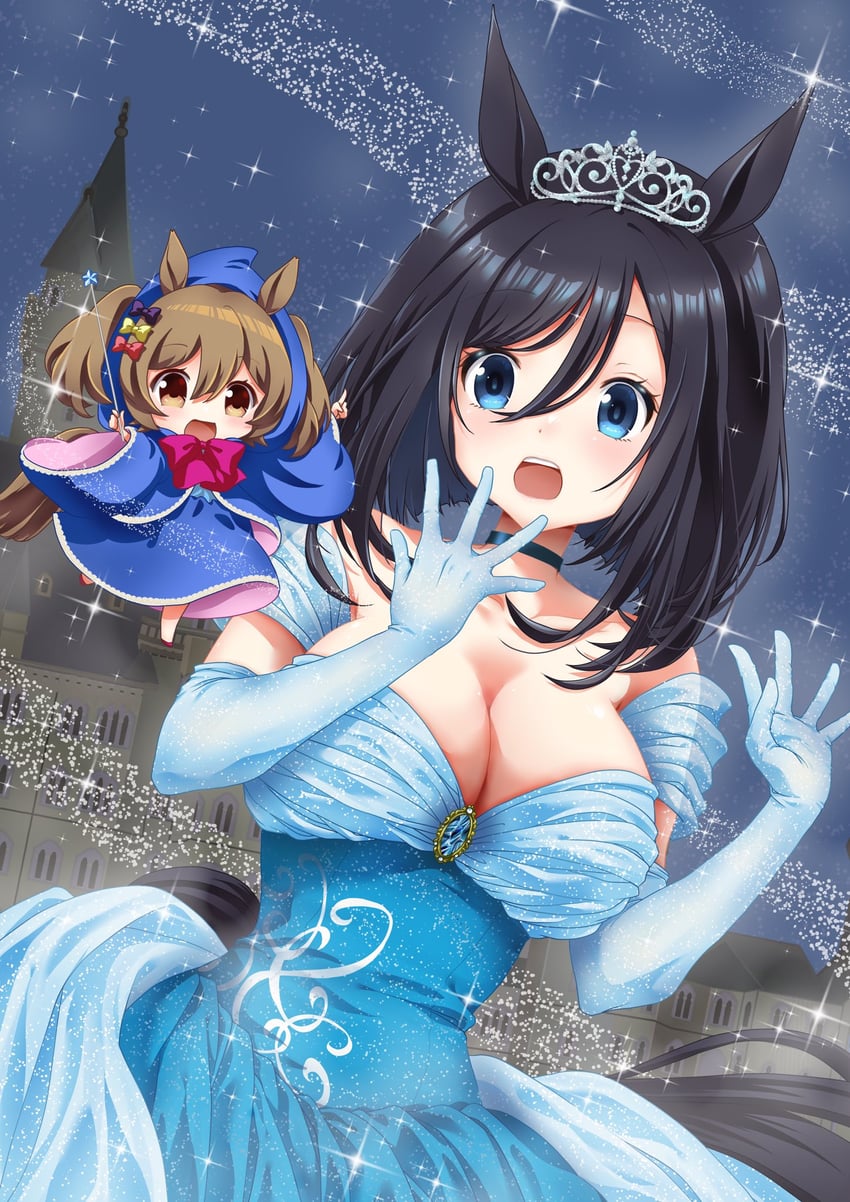 eishin flash, smart falcon, and cinderella (umamusume and 1 more) drawn by riku_antique