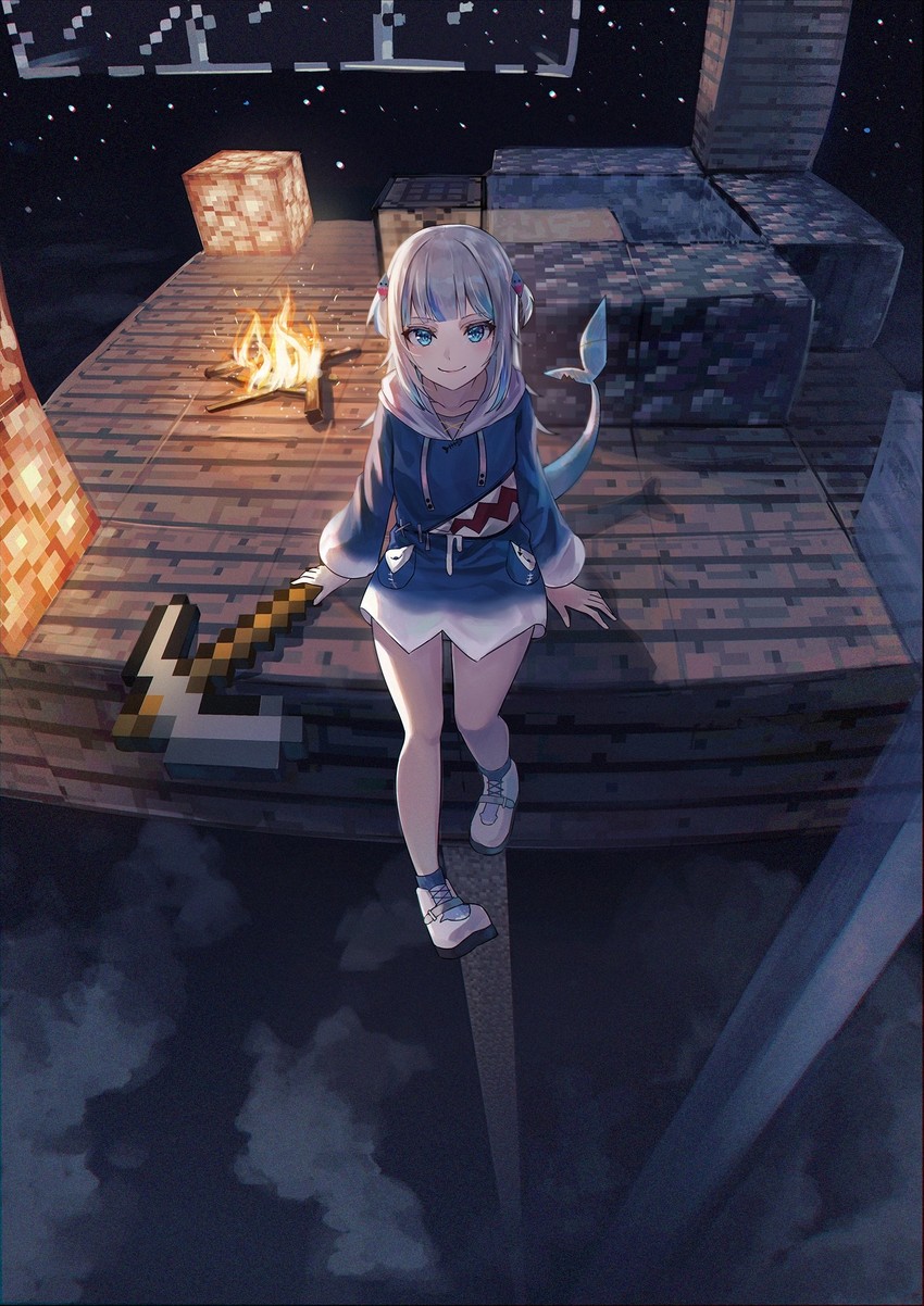 gawr gura (hololive and 2 more) drawn by nekoreito