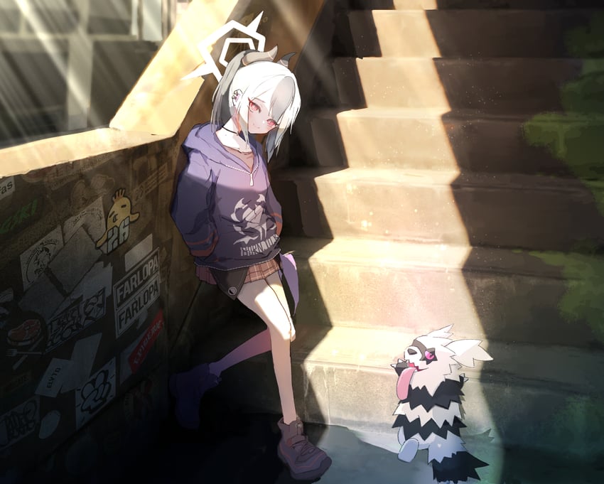 kayoko and galarian zigzagoon (blue archive and 1 more) drawn by norio_(norio386)
