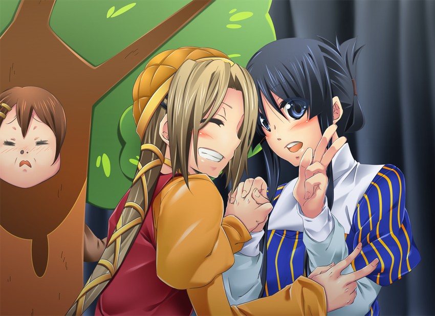 akiyama mio, hirasawa yui, tainaka ritsu, juliet capulet, and romeo montague (k-on! and 1 more) drawn by sora_(sky_s04)