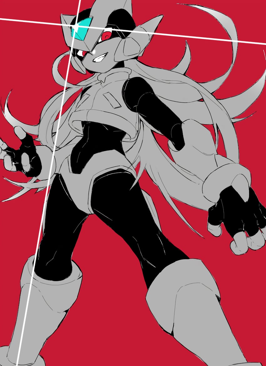 omega (mega man and 2 more) drawn by vani_(hisha_04)