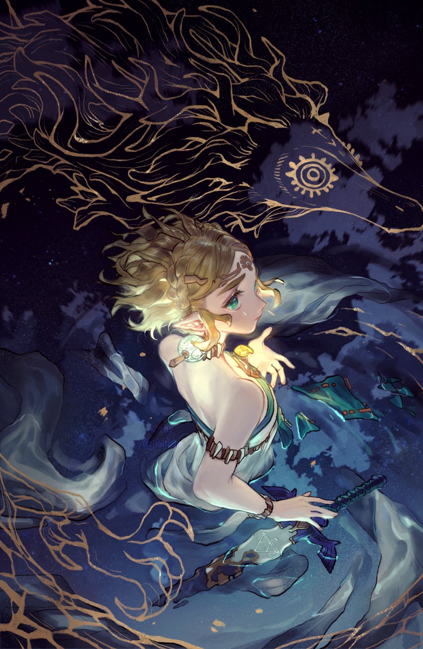 princess zelda and light dragon (the legend of zelda and 1 more) drawn by faithom