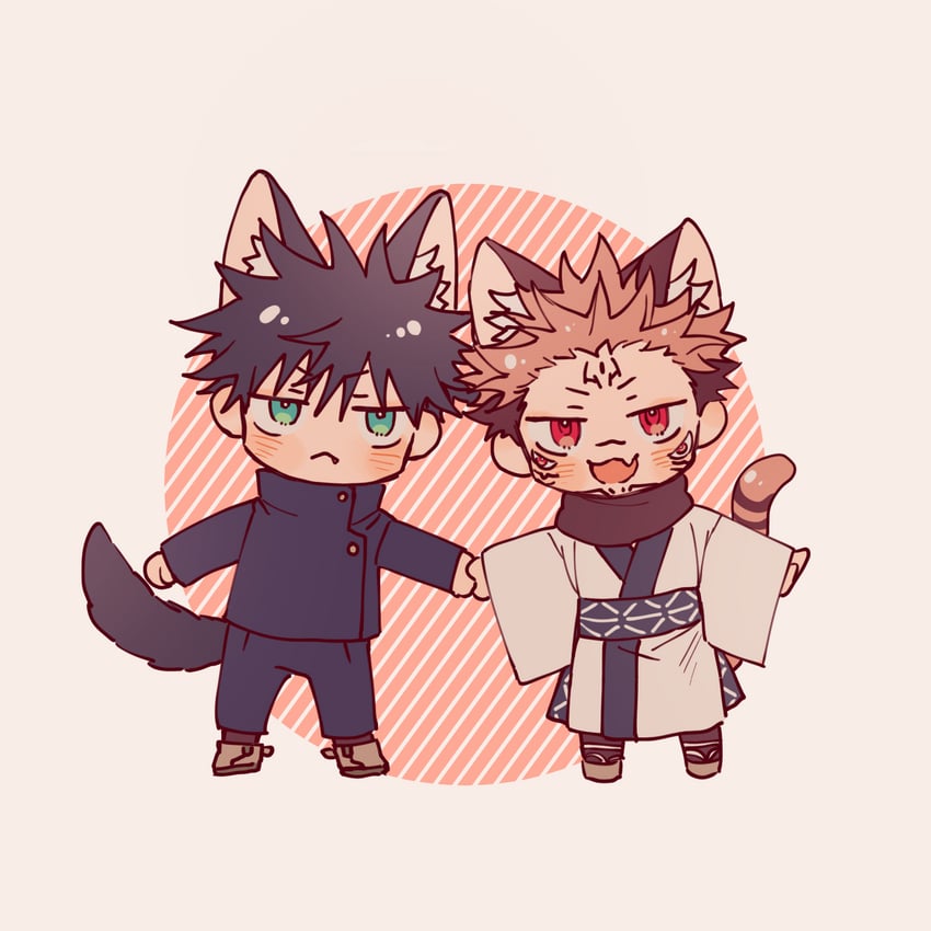 fushiguro megumi and ryoumen sukuna (jujutsu kaisen) drawn by azukiharuta_ju