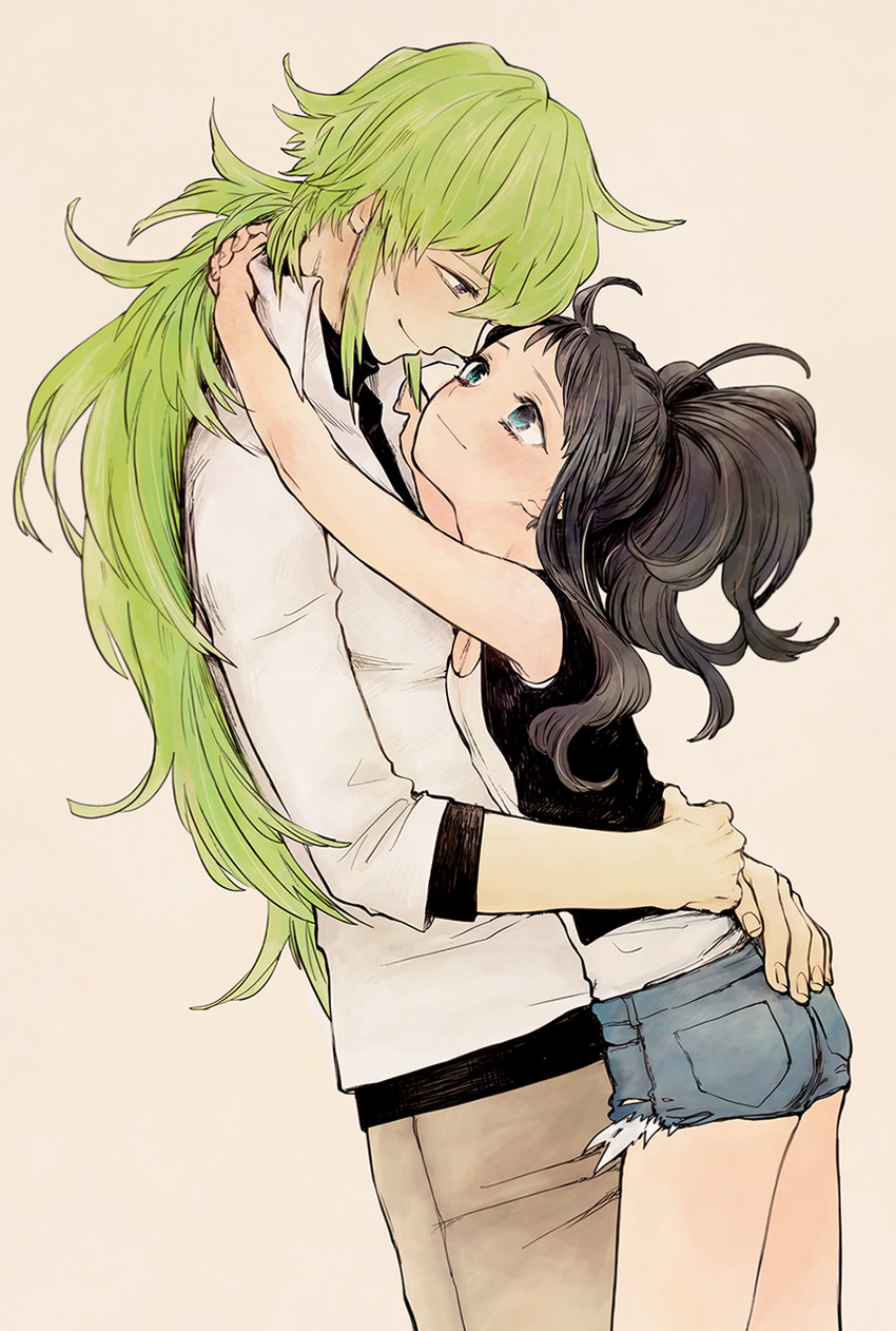 hilda and n (pokemon and 1 more) drawn by shigeru
