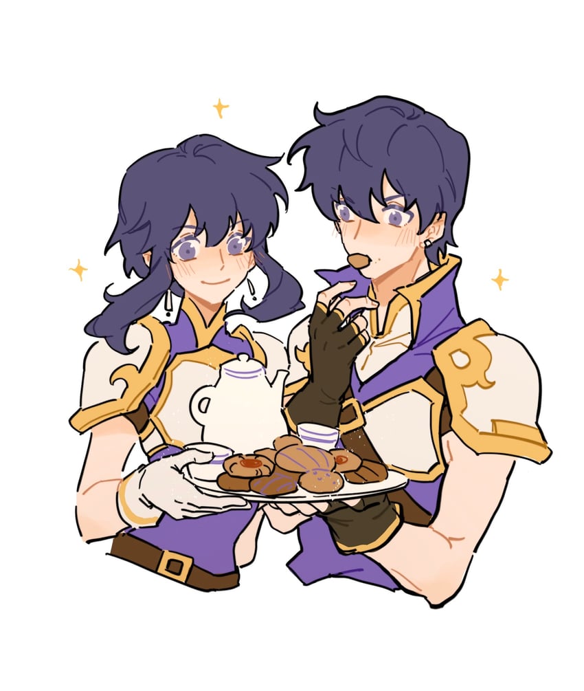 larcei and scathach (fire emblem and 2 more) drawn by julianlynnnn