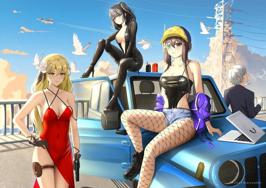 scheherazade, elise, rafina, and andrew (brown dust and 1 more) drawn by massoukei