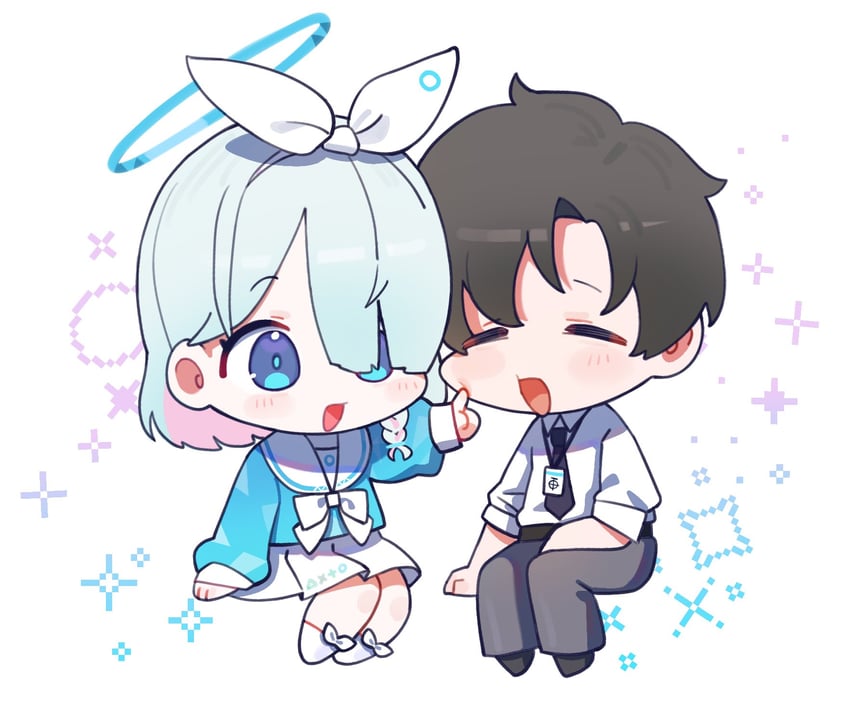 sensei and arona (blue archive and 1 more) drawn by hufy