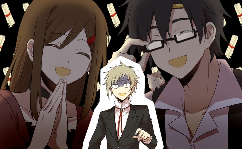tateyama ayano, kano shuuya, and seto kousuke (kagerou project) drawn by aaniko