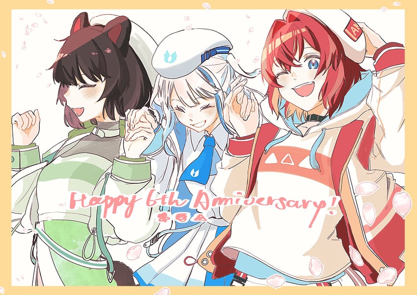 lize helesta, ange katrina, and inui toko (nijisanji) drawn by ritowani