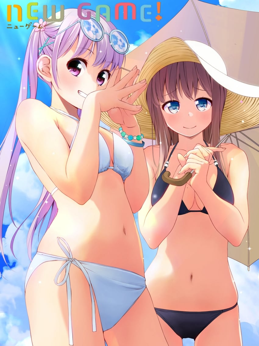 suzukaze aoba and takimoto hifumi (new game!) drawn by chuutaro_metal