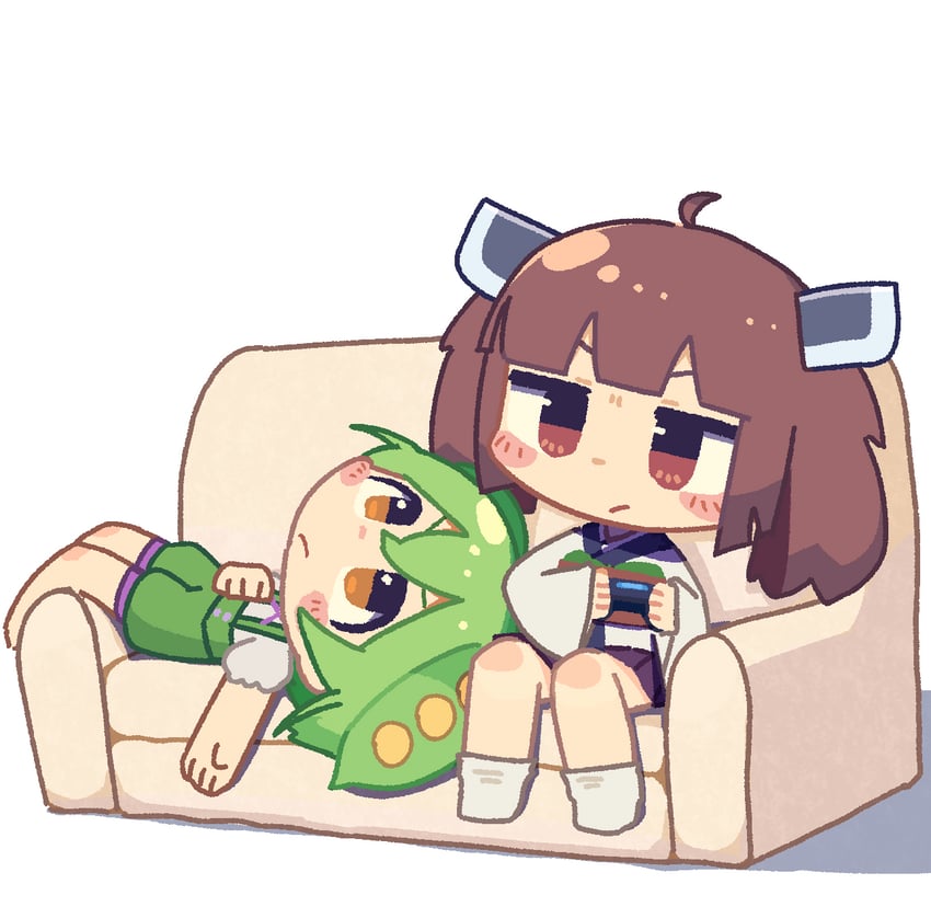 touhoku kiritan and zundamon (voiceroid and 1 more) drawn by konohoshi