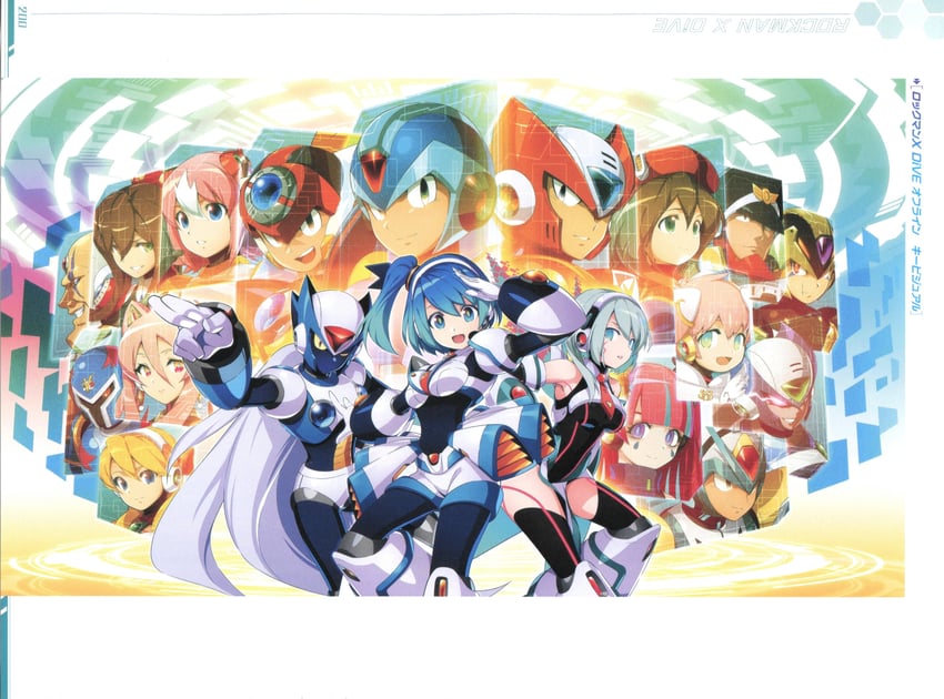 zero, x, iris, axl, alia, and 13 more (mega man and 2 more) drawn by mizuno_keisuke