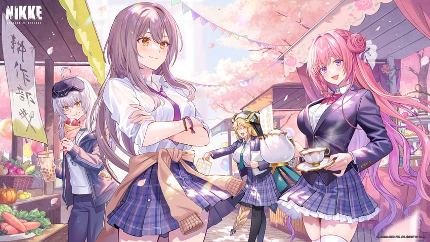 dorothy, scarlet, snow white, and rapunzel (goddess of victory: nikke) drawn by lino_chang