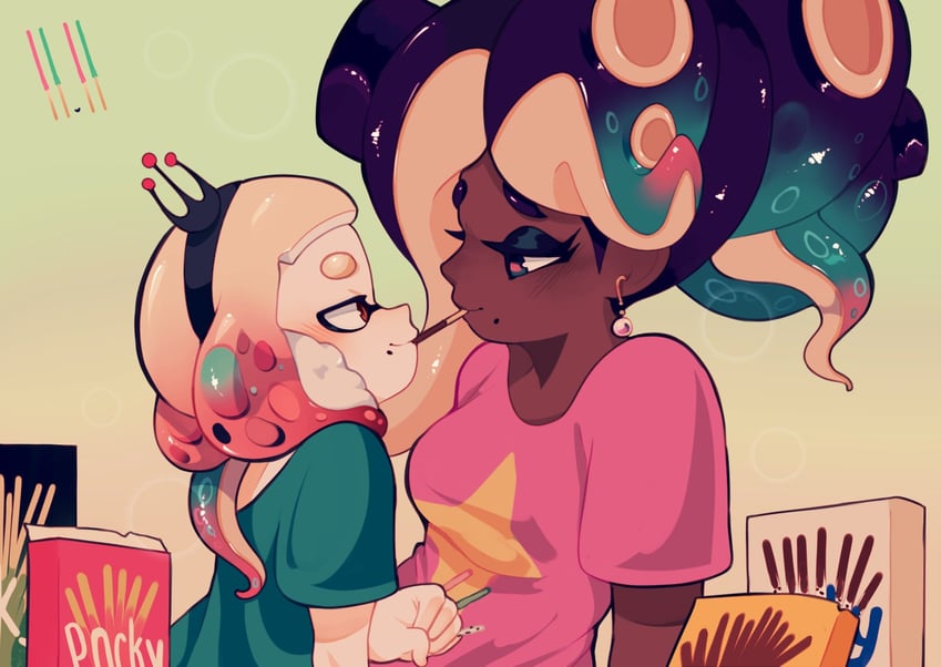 marina and pearl (splatoon and 1 more) drawn by clem_(calmeremerald)