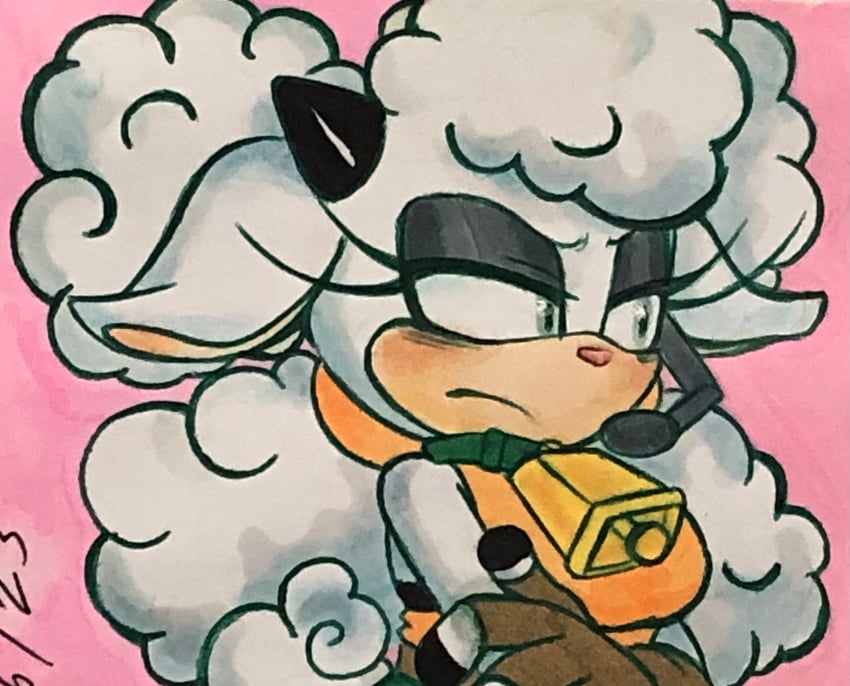 lanolin the sheep (sonic and 1 more) drawn by kuinvoomboo
