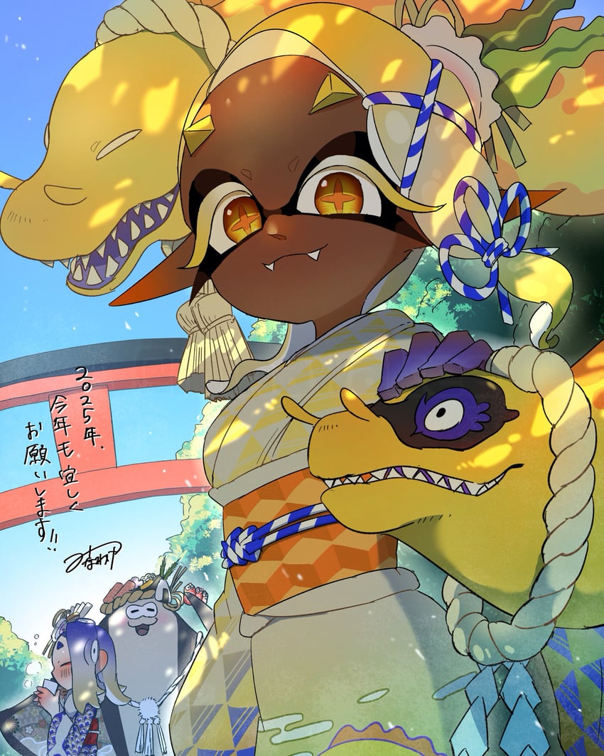 shiver, frye, and big man (splatoon and 1 more) drawn by minawake_(azuma-m)