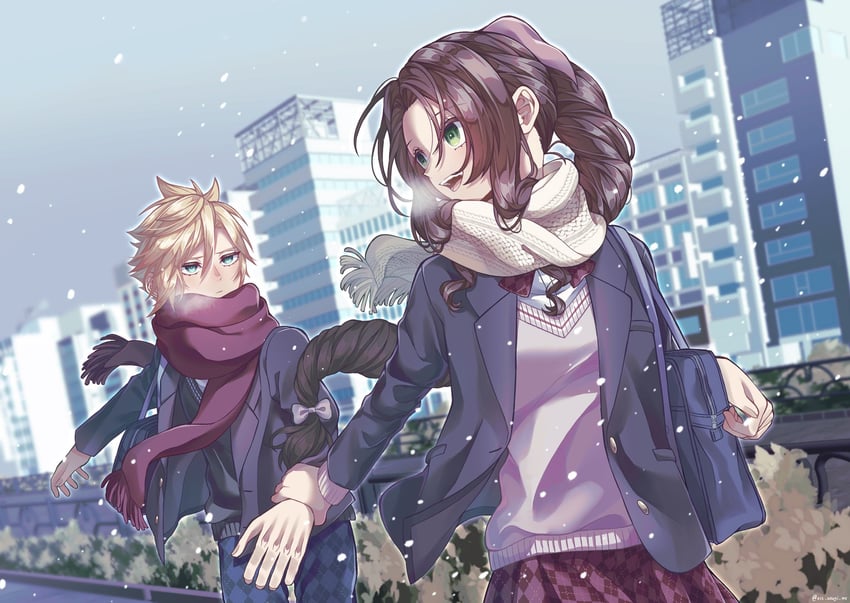 cloud strife and aerith gainsborough (final fantasy and 2 more) drawn by 012_usagi