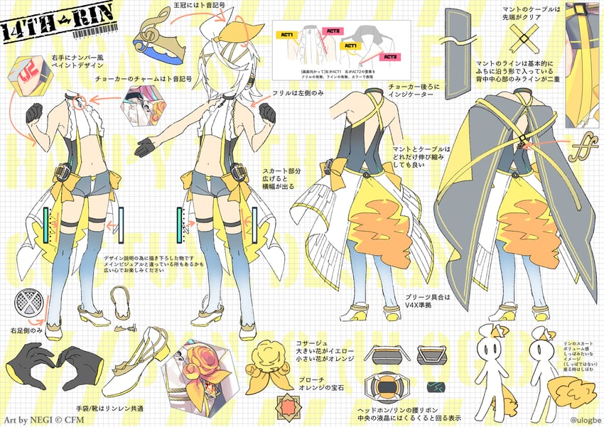 kagamine rin (vocaloid and 1 more) drawn by negi_(ulog'be)