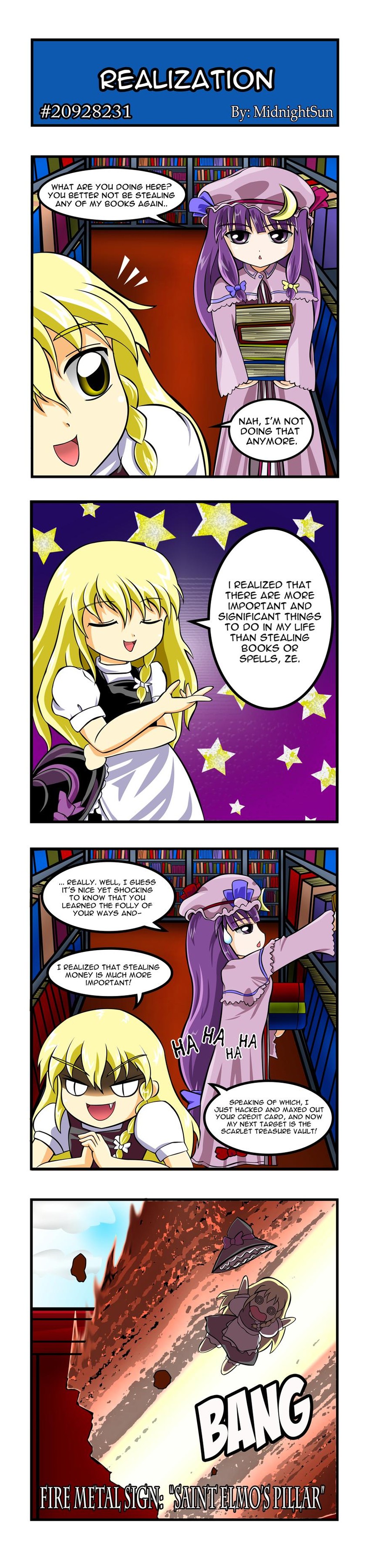 kirisame marisa and patchouli knowledge (touhou) drawn by midnightsun_(artist)