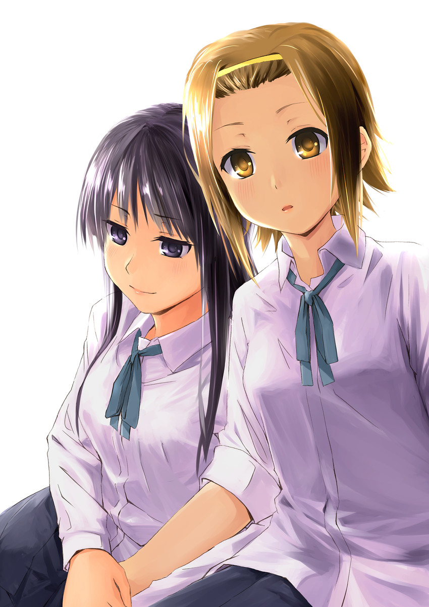akiyama mio and tainaka ritsu (k-on!) drawn by zasshu_tamashii