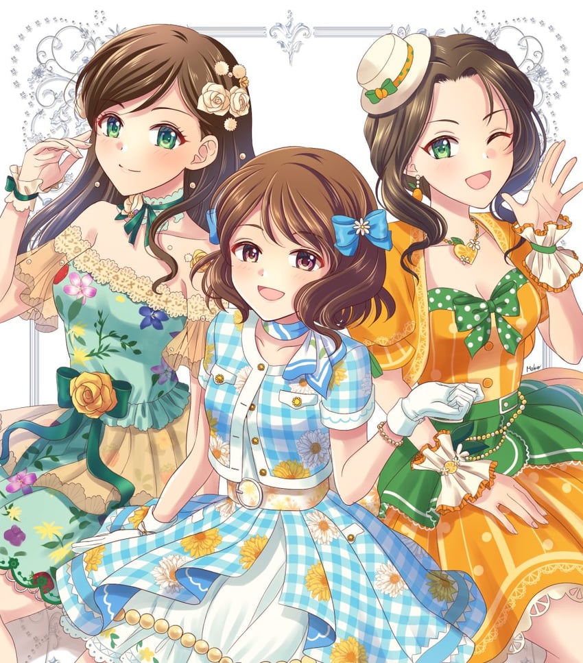nagatomi hasumi, etou misaki, and soma natsumi (idolmaster and 2 more) drawn by tokaimako