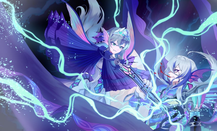 kitkallos, tearlaments kitkallos, tearlaments rulkallos, and tearlaments kaleido-heart (yu-gi-oh!) drawn by rare_lemon