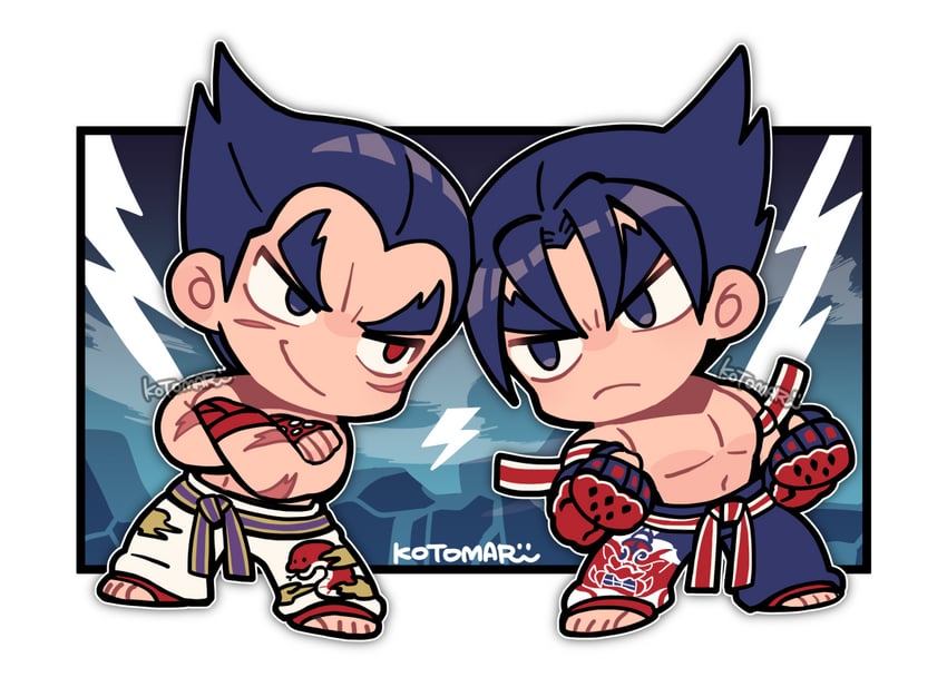 kazama jin and mishima kazuya (tekken) drawn by kotorai