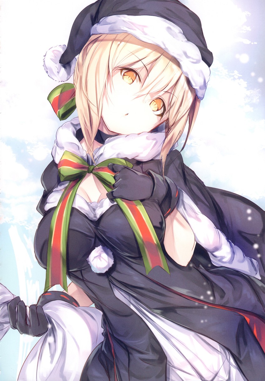 artoria pendragon, saber alter, and santa alter (fate and 1 more) drawn by fal_maro