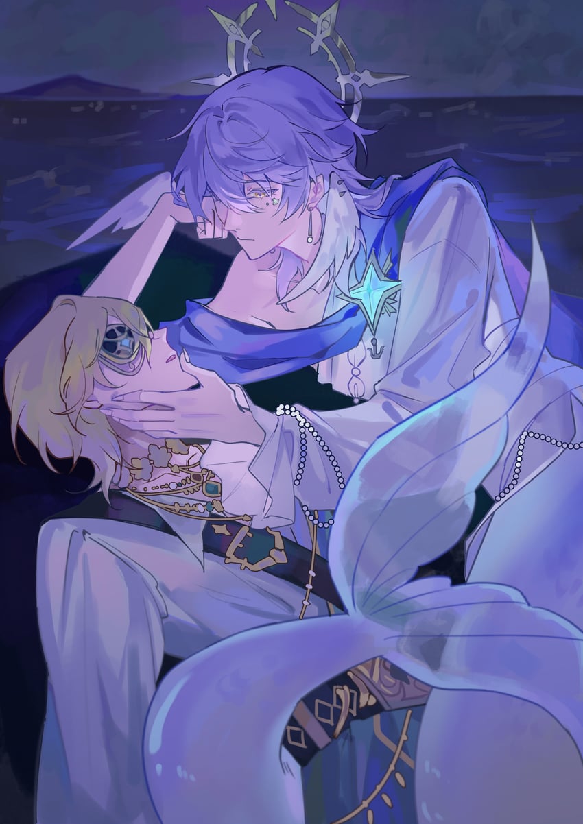 aventurine and sunday (honkai and 1 more) drawn by saru_youichi