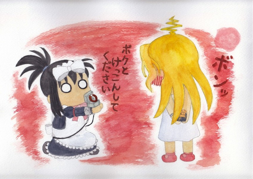 kunihiro hajime and ryuumonbuchi touka (saki) drawn by uraba_akira