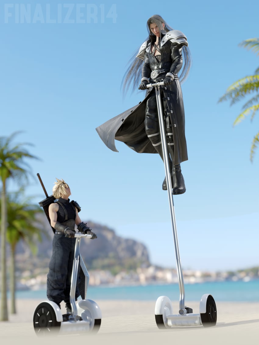 cloud strife and sephiroth (final fantasy and 3 more) drawn by nautilic