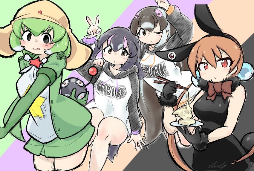 humboldt penguin, african penguin, alisa southerncross, and keroro (kemono friends and 3 more) drawn by cherushi_2