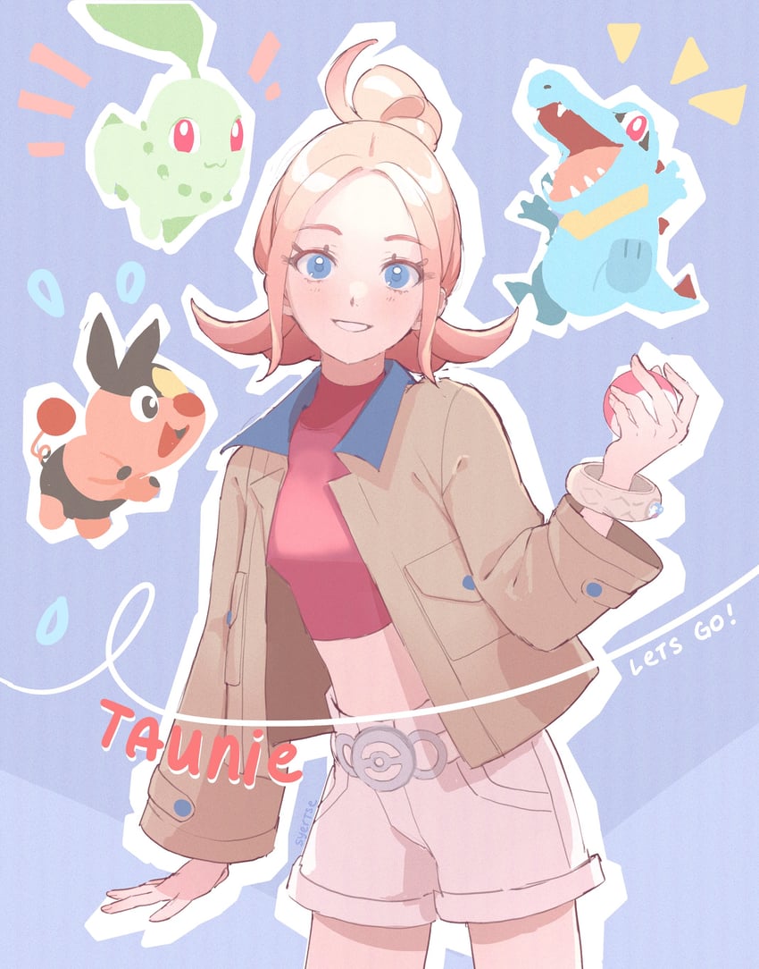 tepig, chikorita, totodile, and taunie (pokemon and 1 more) drawn by syertse