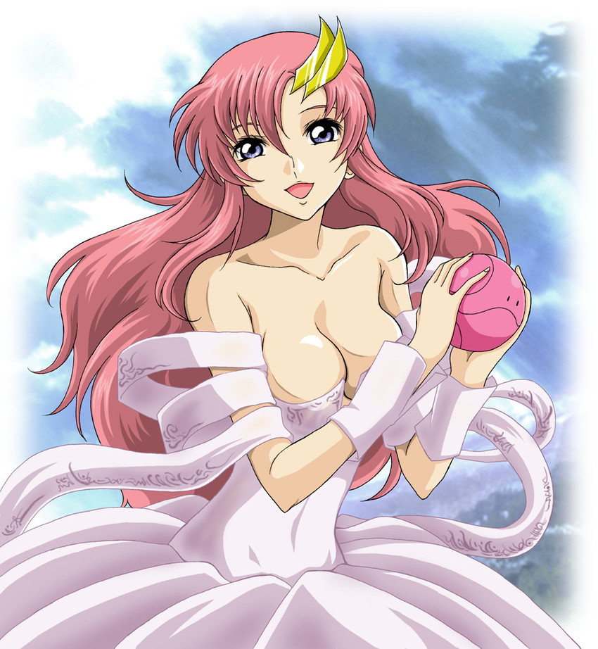 haro and lacus clyne (gundam and 1 more) drawn by hanzou