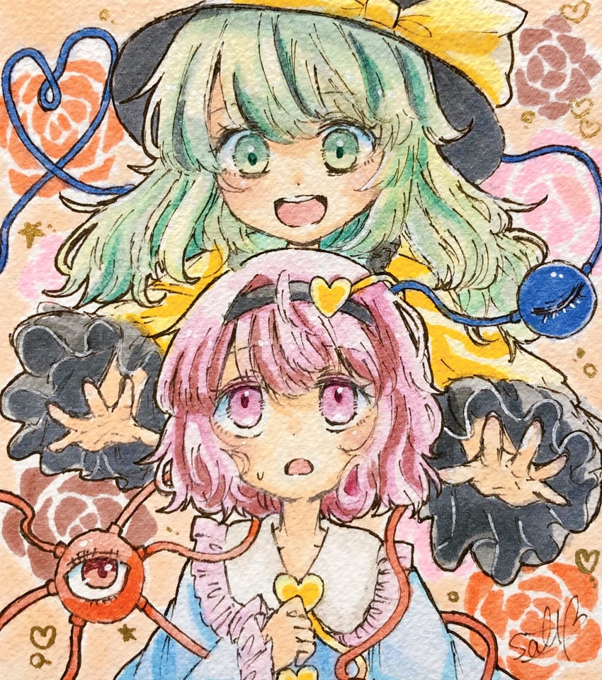 komeiji koishi and komeiji satori (touhou) drawn by salt_(seasoning)