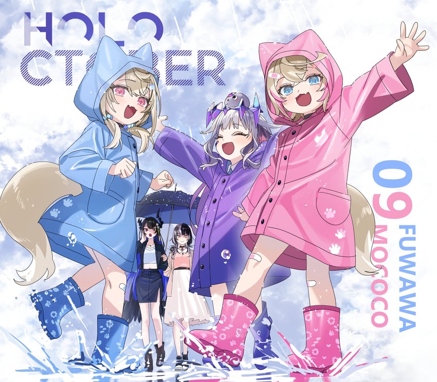 shiori novella, nerissa ravencroft, fuwawa abyssgard, mococo abyssgard, koseki bijou, and 1 more (hololive and 1 more) drawn by yomosaka