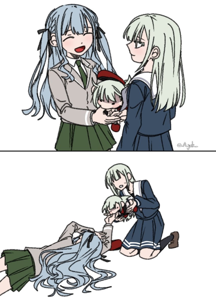 wakaba mutsumi and mortis (bang dream! and 1 more) drawn by a_jak