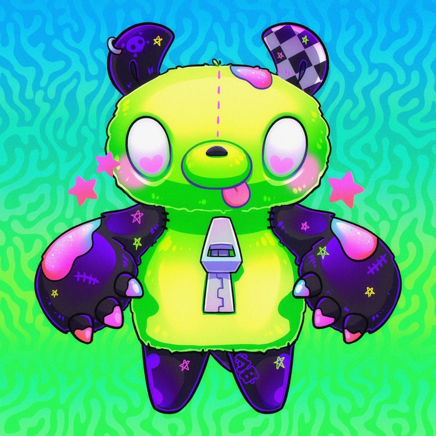 gloomy bear and gir (invader zim and 1 more) drawn by plushunagi