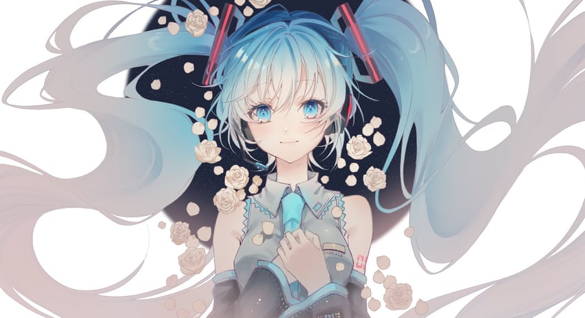 hatsune miku (vocaloid) drawn by rabb_horn