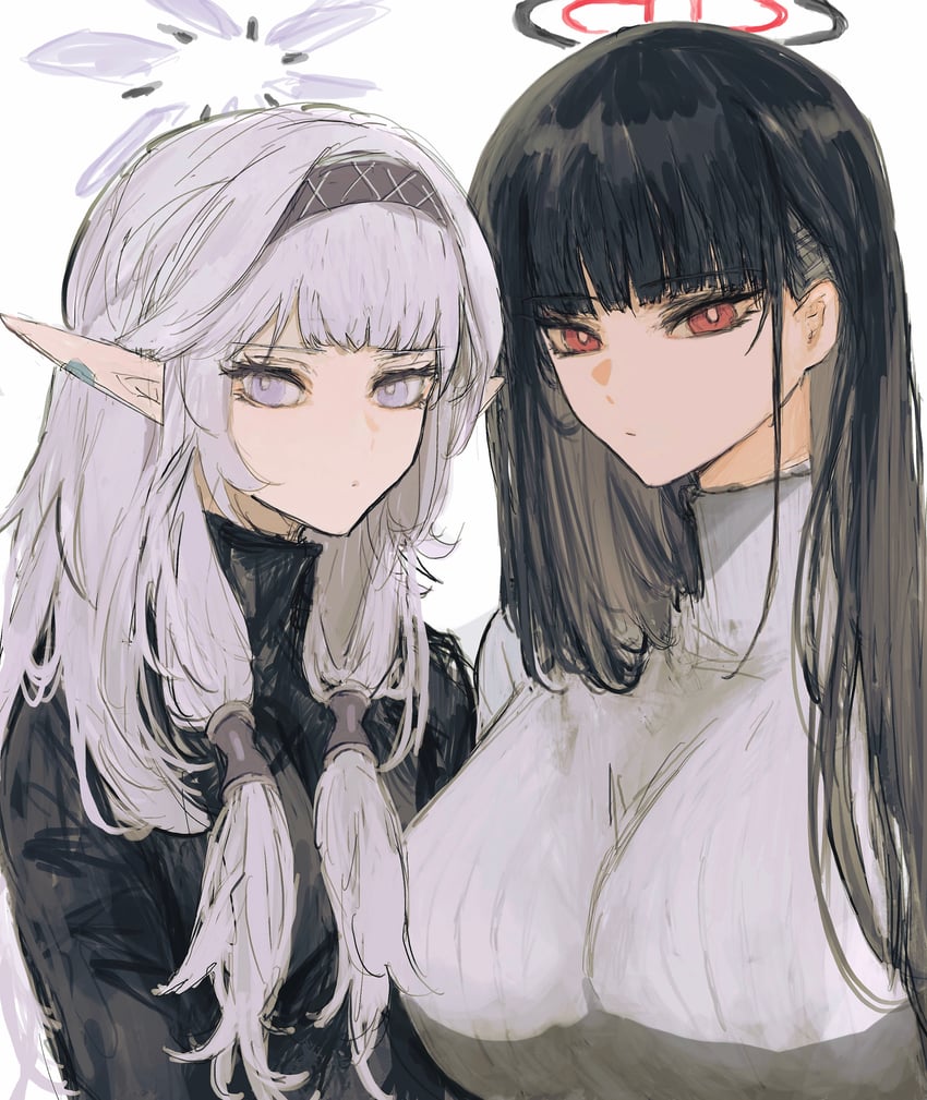 rio and himari (blue archive) drawn by she_(morianosu)