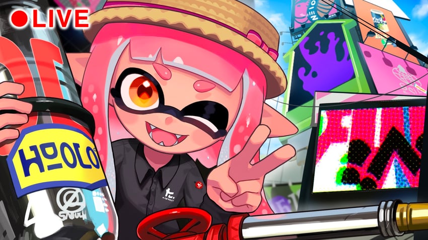 inkling player character and inkling girl (splatoon and 1 more) drawn by paripi_nasubi