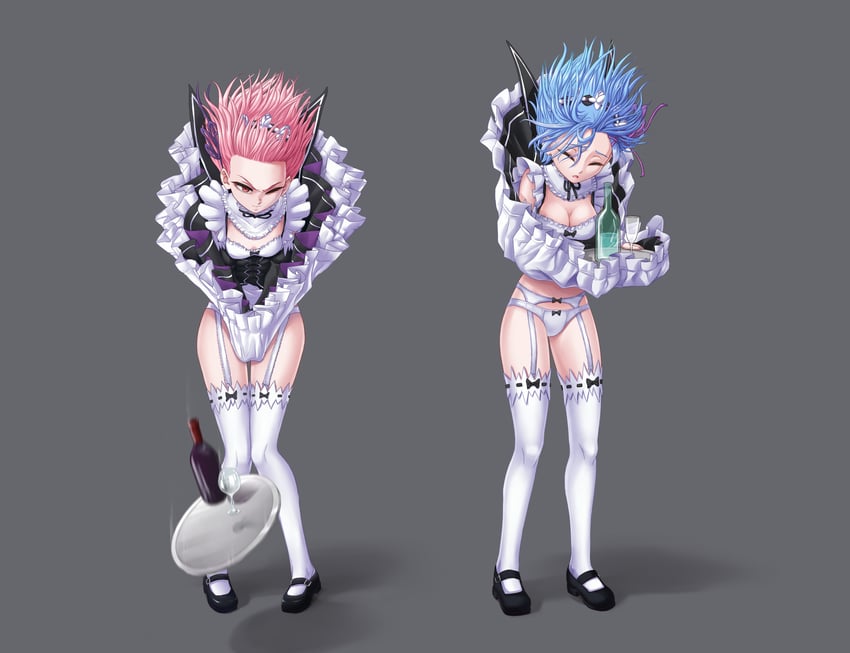 rem and ram (re:zero kara hajimeru isekai seikatsu) drawn by luizhtx
