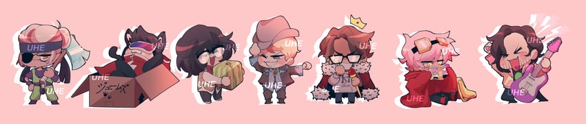 haruhara haruko, alesa, michaelmcchill, pokay, king burren, and 4 more (minecraft and 3 more) drawn by emt437