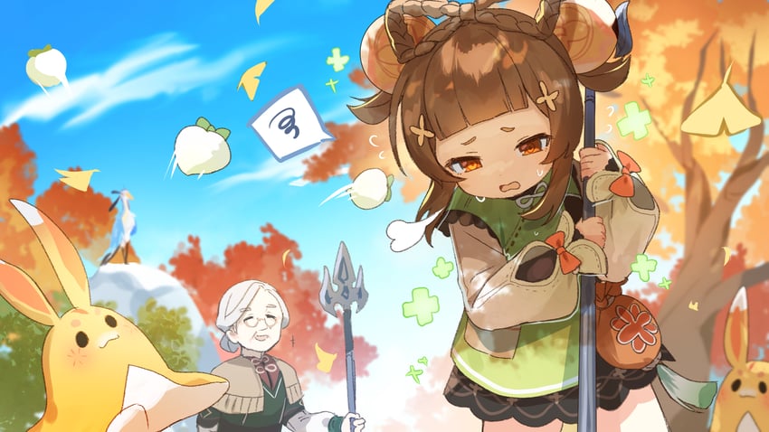 xianyun, yaoyao, yuegui, cloud retainer, and madame ping (genshin impact) drawn by arisuke_(natuyan)