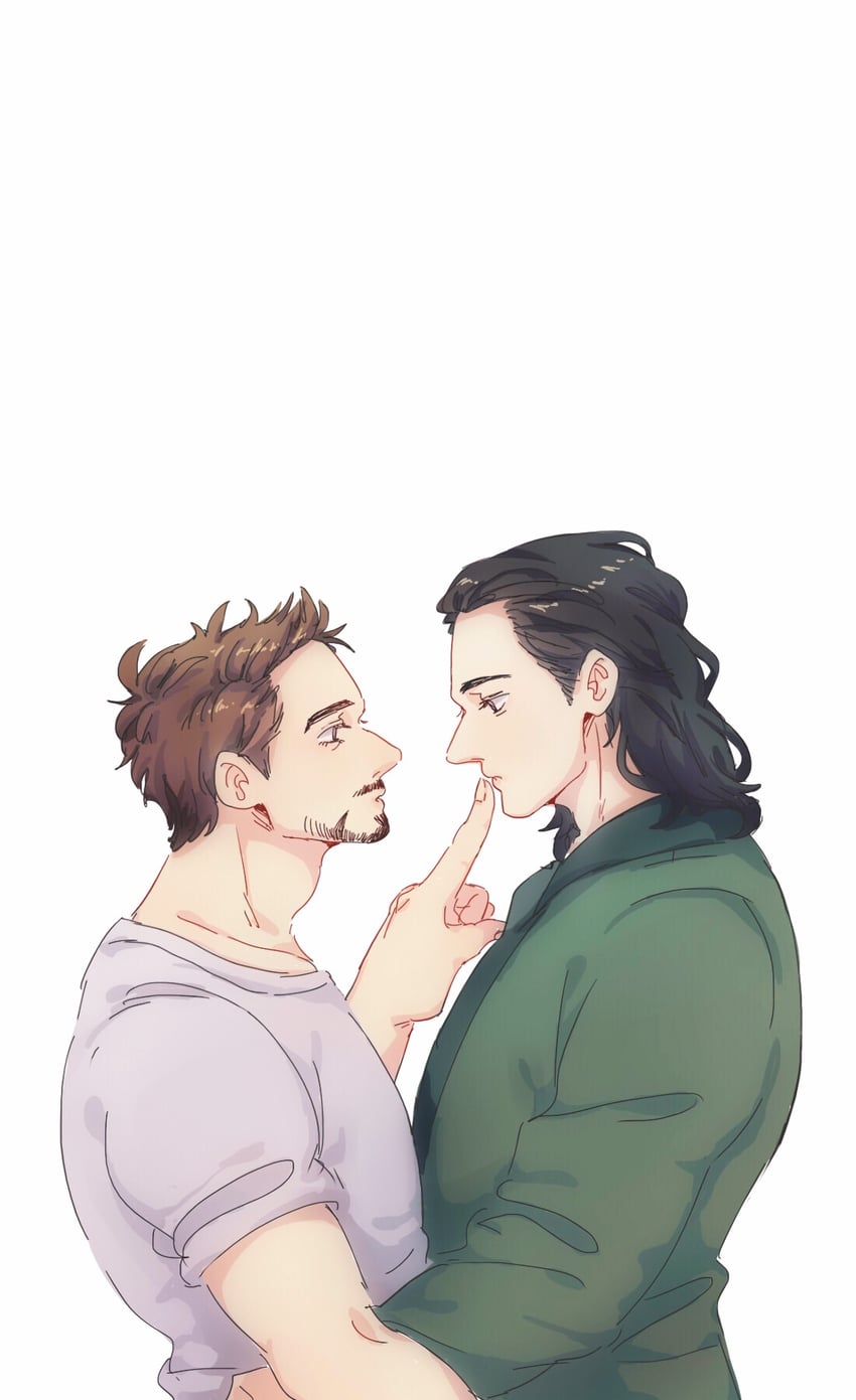 tony stark and loki (marvel and 1 more) drawn by wodeyongheng