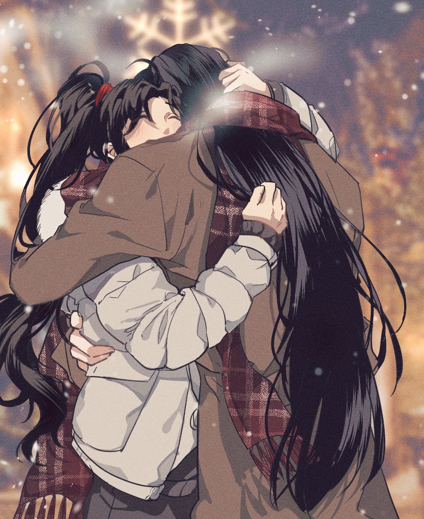 wei wuxian and lan wangji (modao zushi) drawn by ronpu_cooing