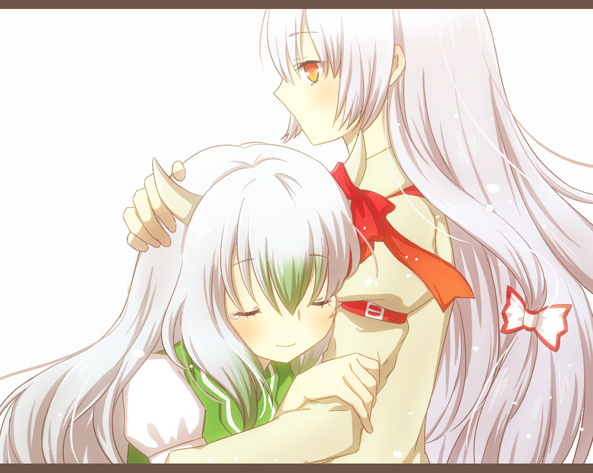 fujiwara no mokou, kamishirasawa keine, and ex-keine (touhou) drawn by onaga